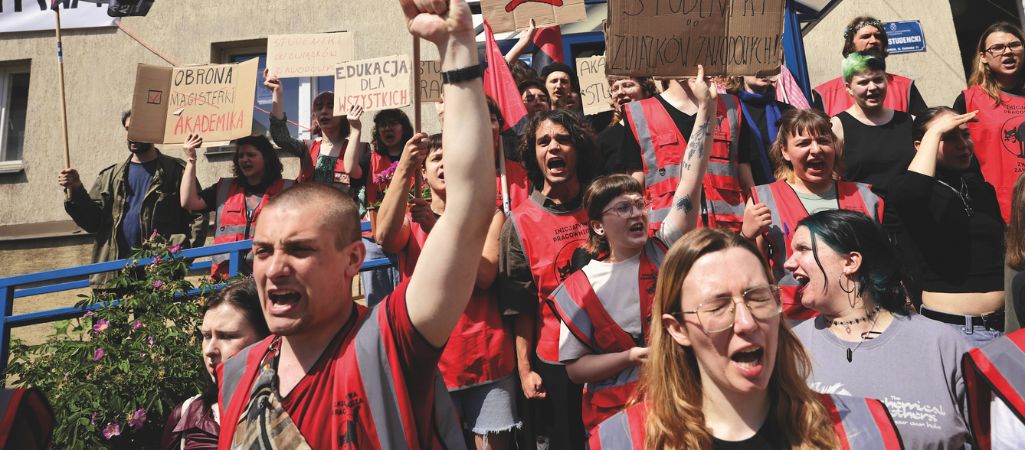 Okupacja Domu Studenckiego „Kamionka” Uniwersytetu Jagiellońskiego, 20 maja 2024 r., Kraków fot. Jakub Włodek / Agencja Wyborcza.pl